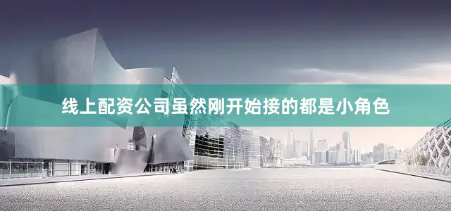 线上配资公司虽然刚开始接的都是小角色